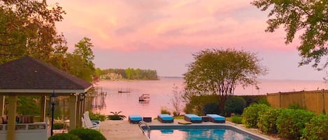 As the sun sets each night, the dam glows with the evenings colors..