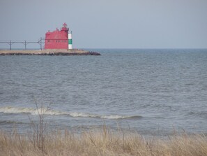 Light House view from the beach next to the cottage!