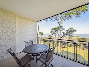 Private 2nd Floor Balcony off Living Room at 1890 Beachside Tennis