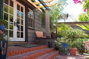 Rear entrance to Casita with french double doors.