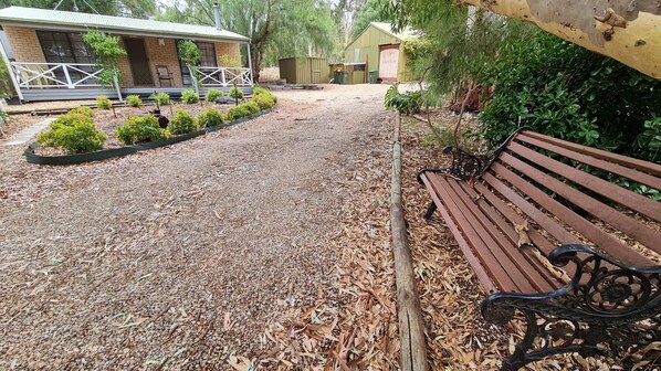 Jacaranda Cottage is located at the rear of the property where it is quiet and relaxing