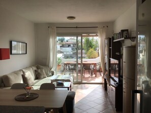 View from the kitchen to the terrace.