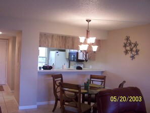 Dining room looking into the kitchen