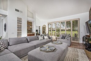 Living room and wet bar