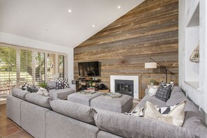 Living room with fireplace