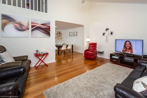 Spacious lounge area + Super comfy Lazy Boy recliner chairs and couch 