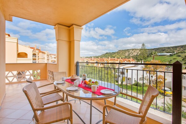 The downstairs balcony
