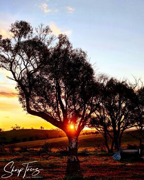 A the sun goes down at Wantana in a drought