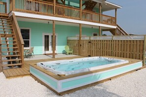 LARGE PRIVATE BACK DECK WITH PLENTY OF ROOM FOR LAYING OUT IN THE SUN