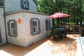 Sunny deck for dining and family time.
