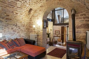 Living Room, with woodstove