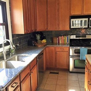 Kitchen with stainless steel applicances