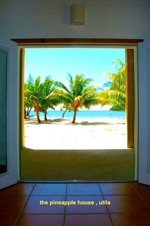 the two beach level bedrooms share this view. 