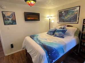 Enjoy the romantic fireplace in your room.