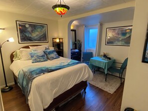 Your room, decorated with one of a kind energy art by your designer/artist host.