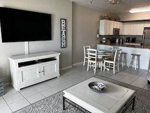 Living room into Kitchen 