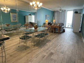 New porcelain tile throughout the condo-NO CARPET!