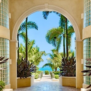 Your gateway to paradise! Sweeping breezeway and boardwalk out to the beach.