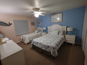 Bedroom 2.  Queen and twin beds