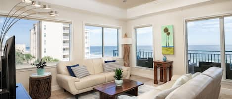 Living room with amazing ocean views!