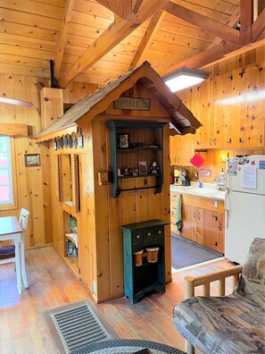 Cabinets built in to look like little house