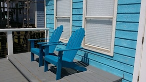 Relax on front deck in these comfy chairs