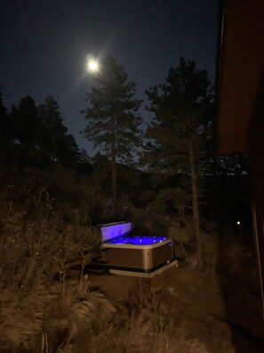 Mountain-side hot tub.