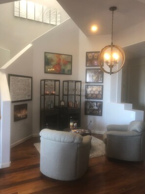 The wine alcove provides a relaxing place to enjoy a cocktail.
