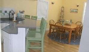 kitchen bar into dining area