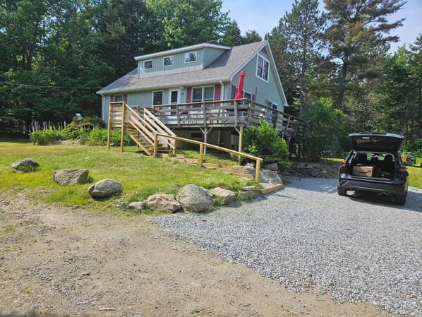 View of Spruce Lane Cottage with new stairs