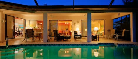 Large heated pool with comfortable lanai. You will never want to leave.