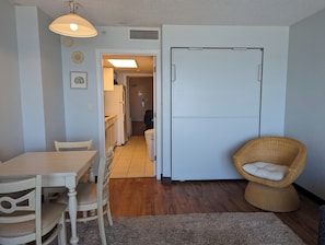 Full size Murphy bed in living room