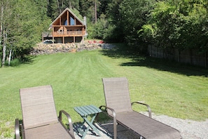 View of the cabin from the beach