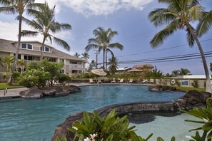 Salt water pool with kiddie pool