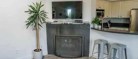 Open concept living room/kitchen.