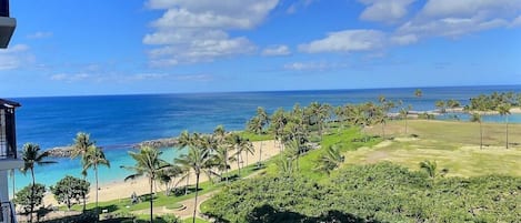 View of Honu Lagoon and the Pacific Ocean from the lanai