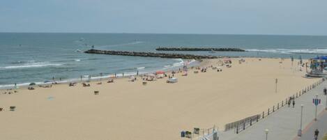 View of beach & Rudee Inlet from balcony