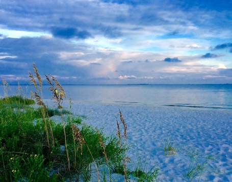 Carrabelle beach, notice the wave protection
