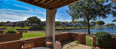 Enjoy beautiful Lake Norman sunsets from the private covered patio