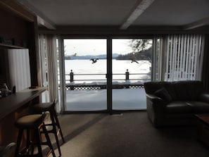 16' of glass looking on the lake