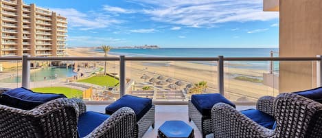 Beautiful balcony view with morning sun and afternoon shade