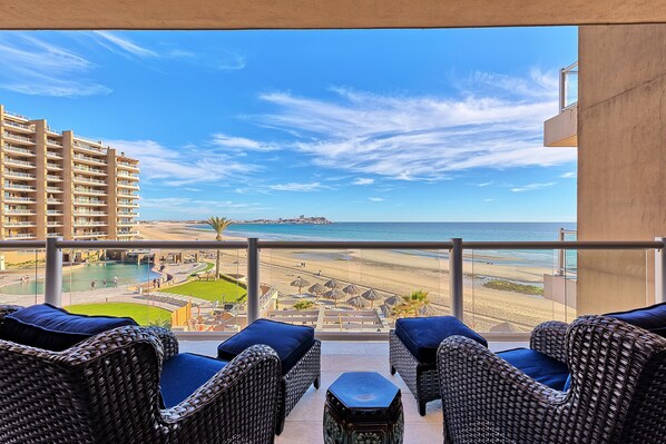 Beautiful balcony view with morning sun and afternoon shade
