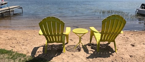 Beach chairs.