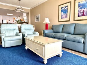 Living room with new, high quality furniture. 