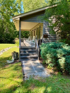 Cabin entry and porch view