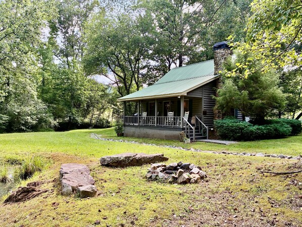 Front of Cabin overlooking Pond