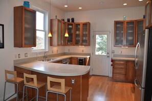 Modern kitchen with concrete countertops
