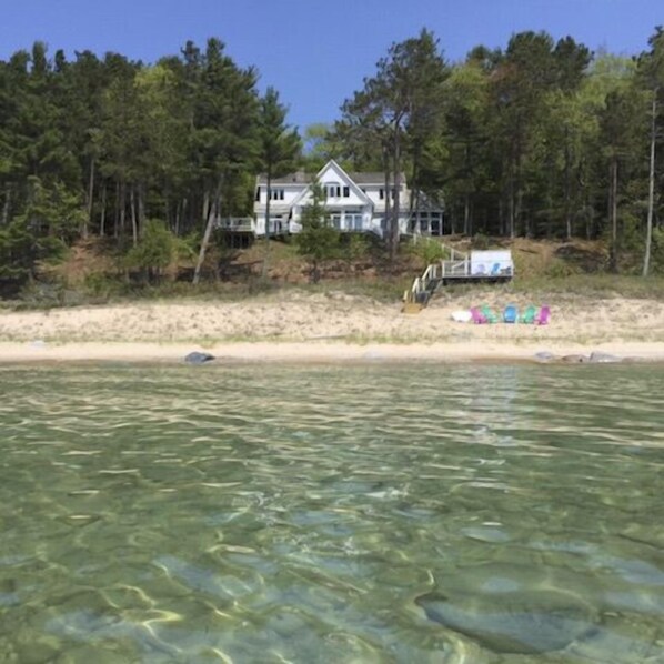 view of cottage from kayak