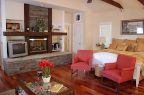 Living suite has pull-out couch if you want to bring the kids, but....