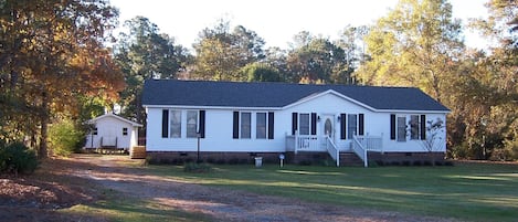 Private home with no next-door neighbors and lots of parking